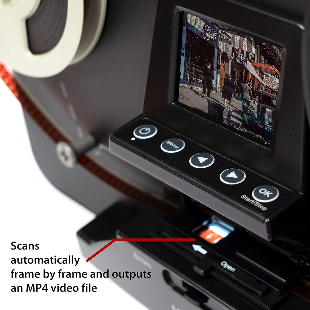 8mm Film Scanner with 2.3 Screen, Digitize Reels k7