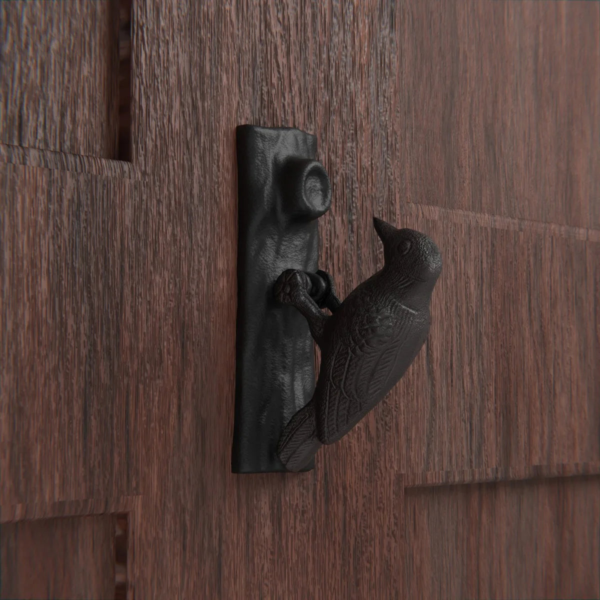 Cast Iron Door Knocker Woodpecker Design 6.5in H7k
