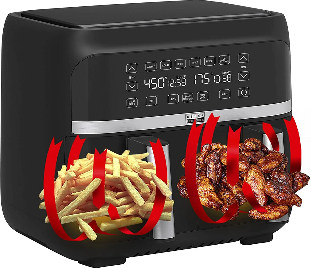 Air Fryer with Dual Baskets Matte Black 8-qt k7