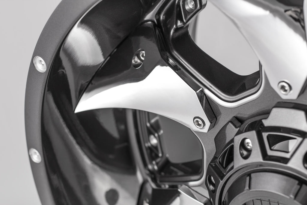 Wheel 17x9 Gloss Graphite Milled Chrome a7