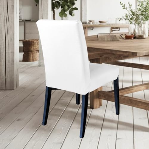 Linen Cotton Dining Chair Slipcover White Set of 2 k7