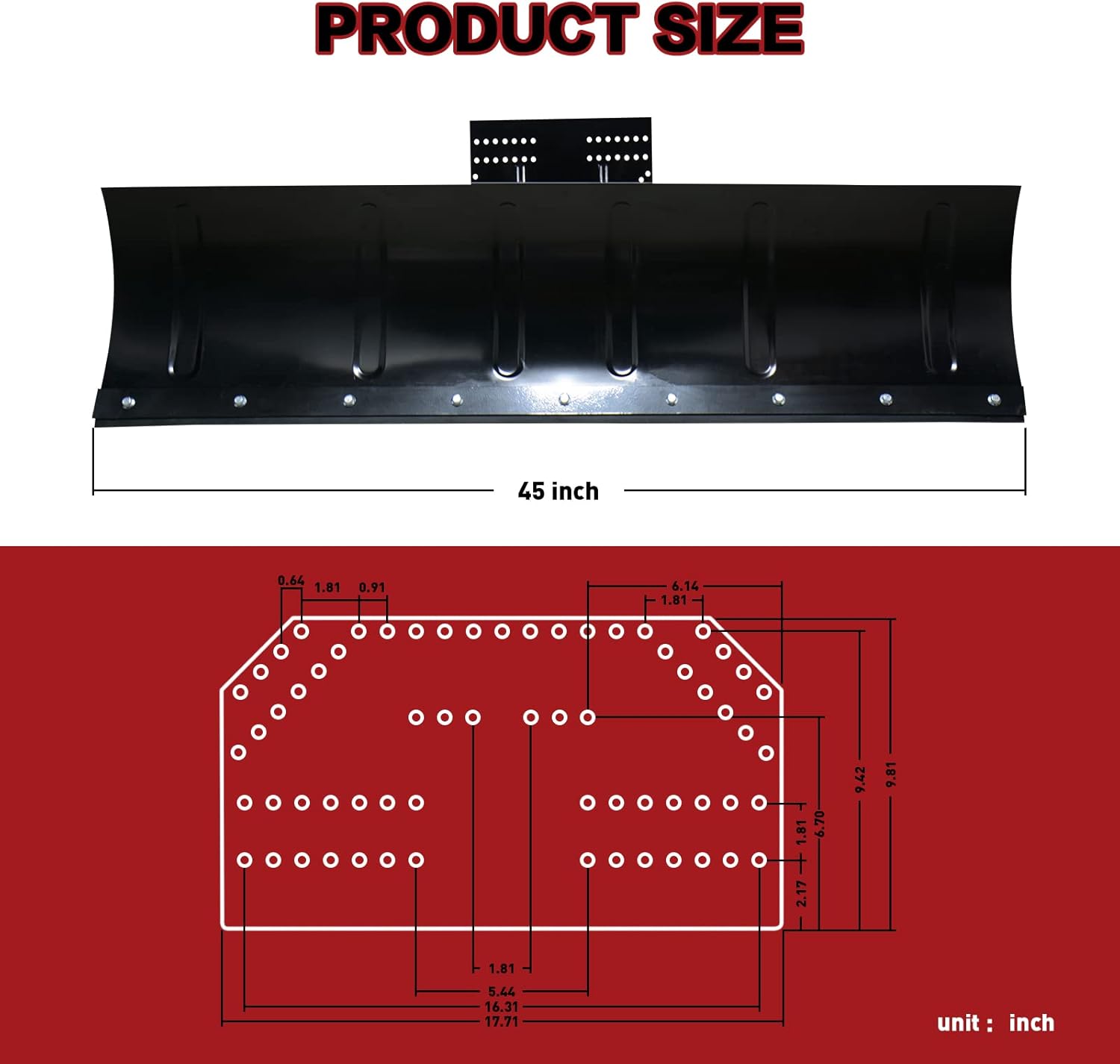 ATV Snow Plow 45 Inch Heavy Duty Universal Kit A7