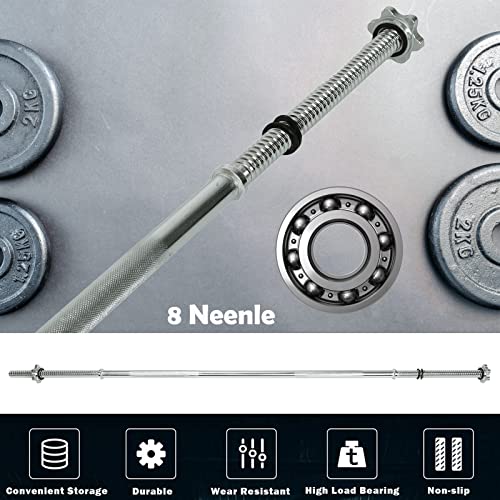 Threaded Chrome Barbell with Ring Collars 1-2 Inch Diameter k7