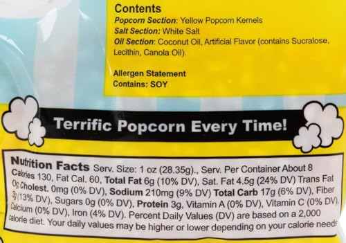 Popcorn Kit with Kernels, Oil & Seasoning 6 Count k7