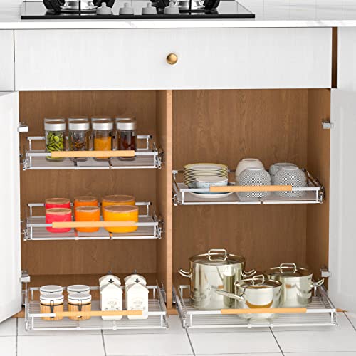 Cabinet Organizer Slide Out Shelves 2 Pack A7