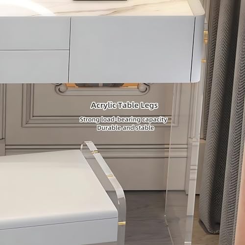 Acrylic Vanity Desk with LED Mirror and Chair 7k