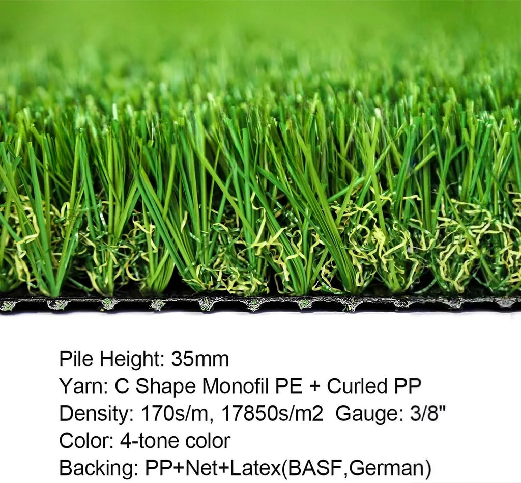 Artificial Grass 1.38" Pile Height 6x14 ft Indoor Outdoor Pet Rug k7