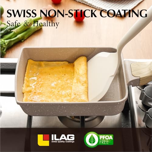 Nonstick Tamagoyaki Egg Pan with Spatula 7x6 A9
