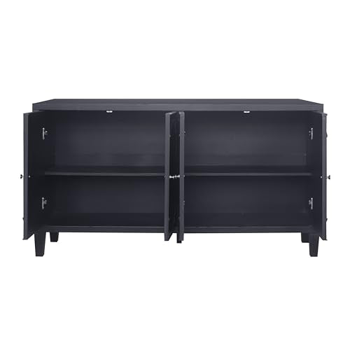 Sideboard Buffet Cabinet with Adjustable Shelves, Black Finish k7