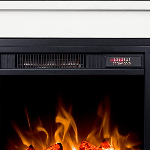 Electric Fireplace TV Stand for 65 Inch TV with 4 Shelves White k7