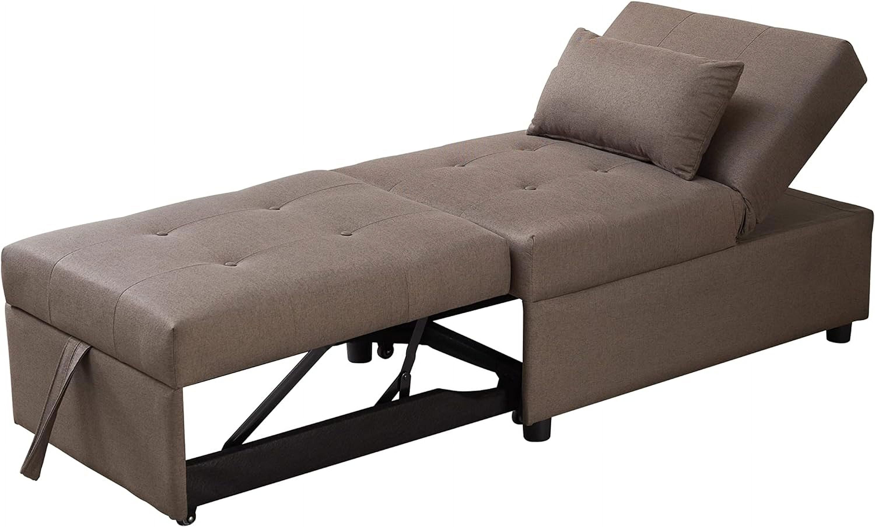 Convertible Sofa Bed Ottoman, Dark Grey K7m