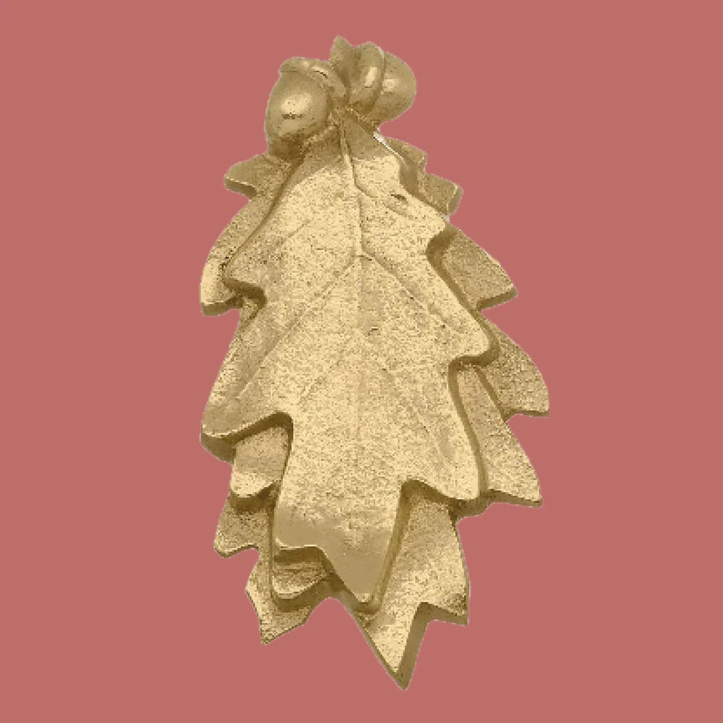 Solid Brass Oak Leaf Door Knocker 6in A7