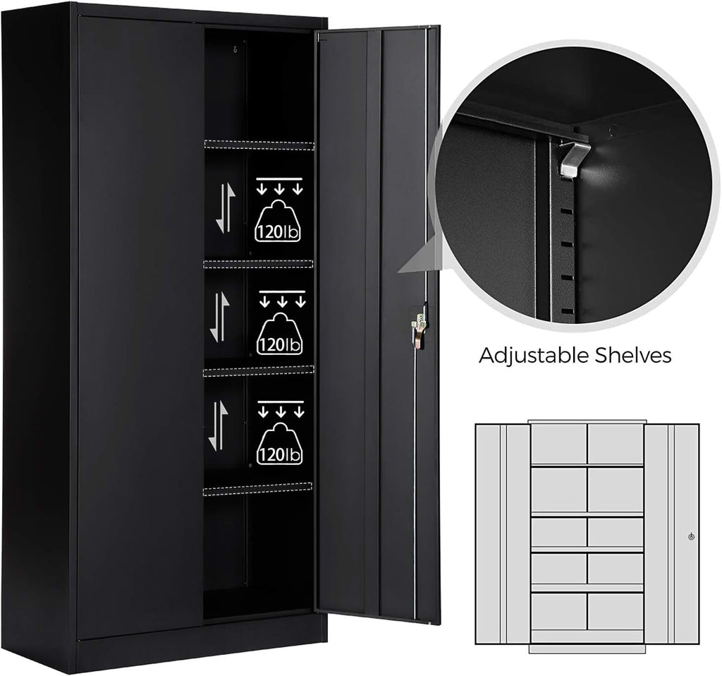 Metal Storage Cabinet with Locking Doors and Shelves a7