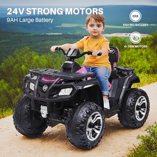 Kids Ride on ATV Car 4WD Electric Vehicle with Music & Headlights q7