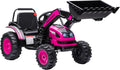 Aosom Kids Digger Ride On Excavator 6V Battery Powered Construction Tractor Music Headlight Moving Forward Backward Gear for 3-5 Years Old Yellow