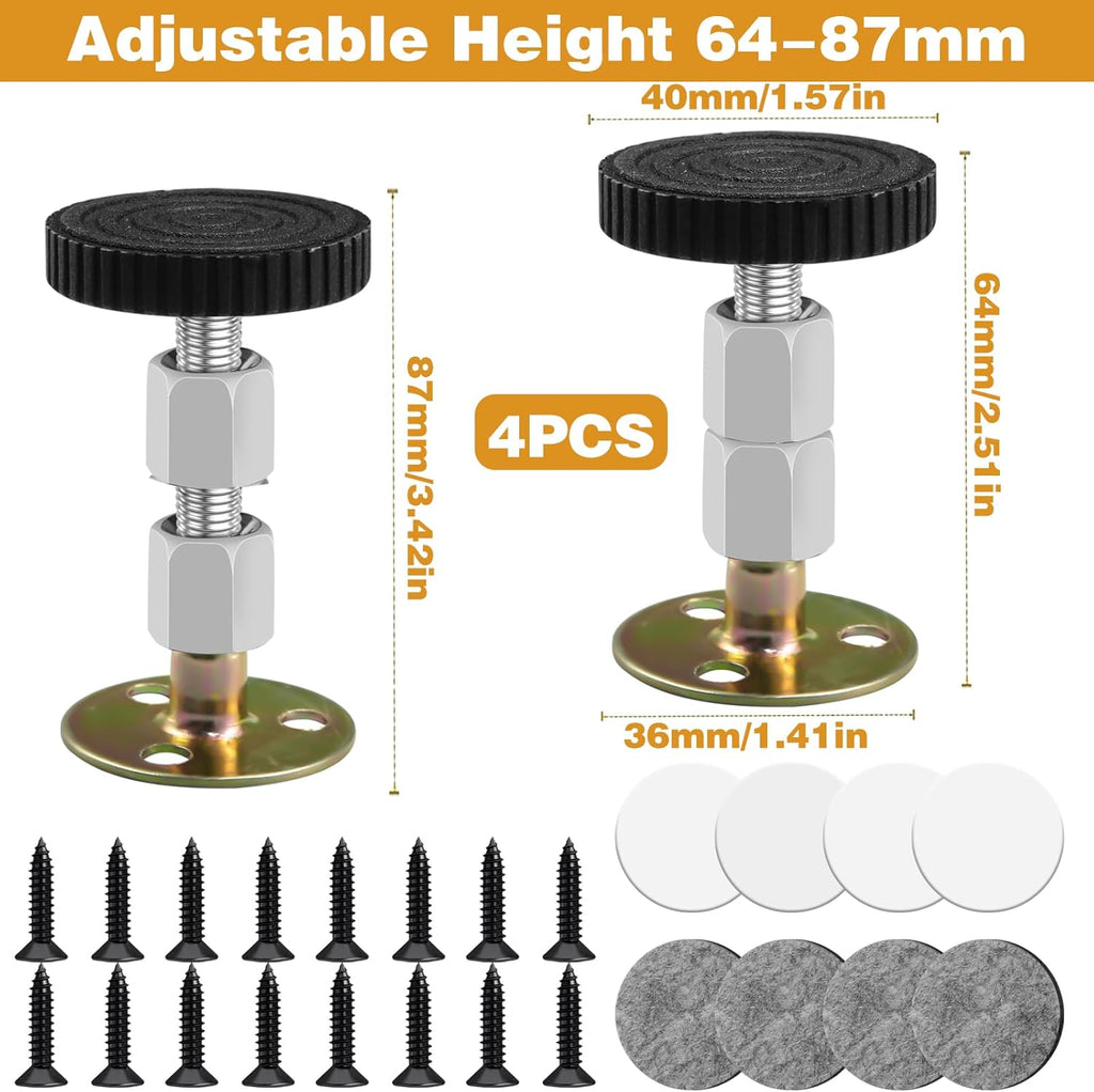Adjustable Furniture Legs, Bed Support Levelers 64-87mm 7k