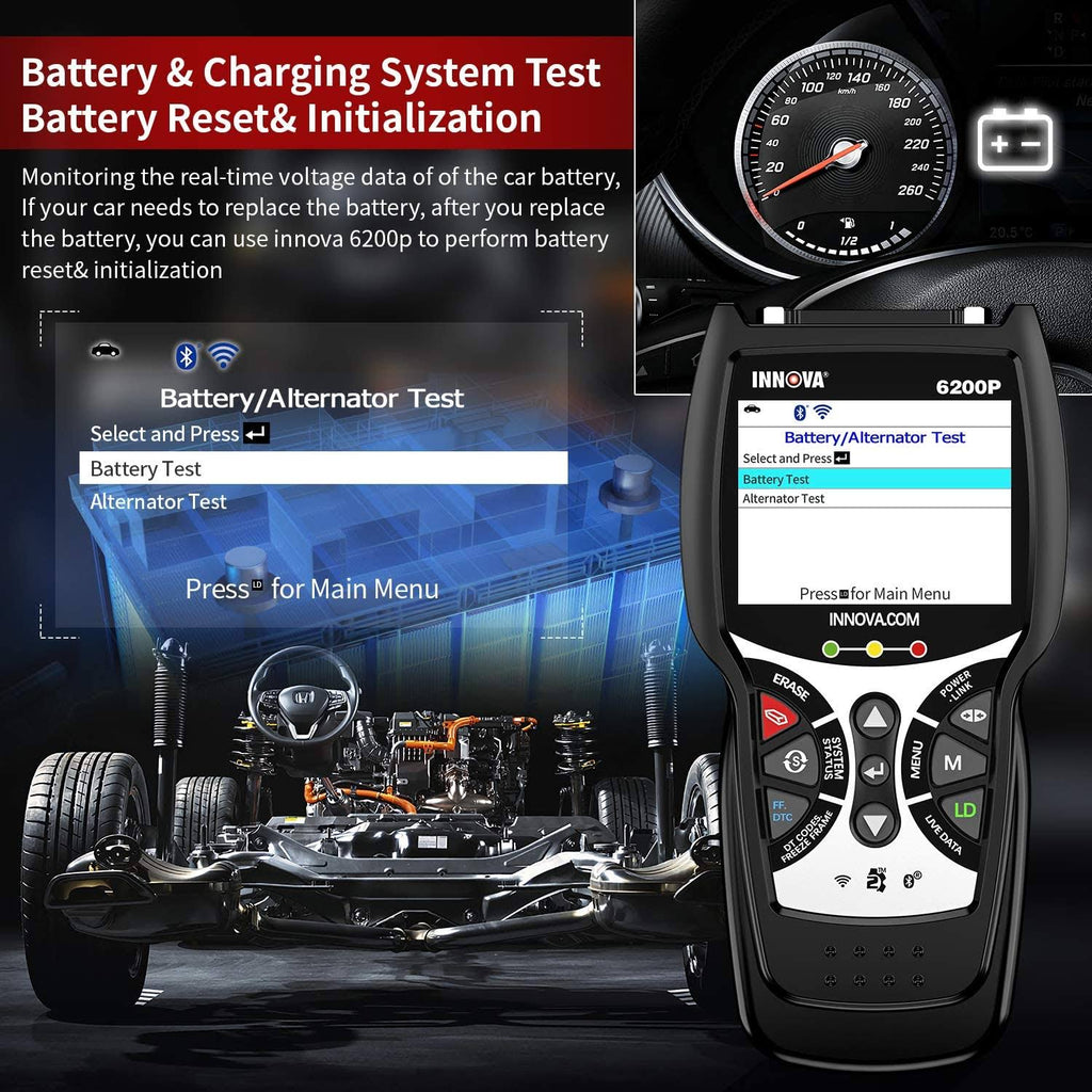 OBD2 Scanner All Systems Code Reader with Battery Reset A7k