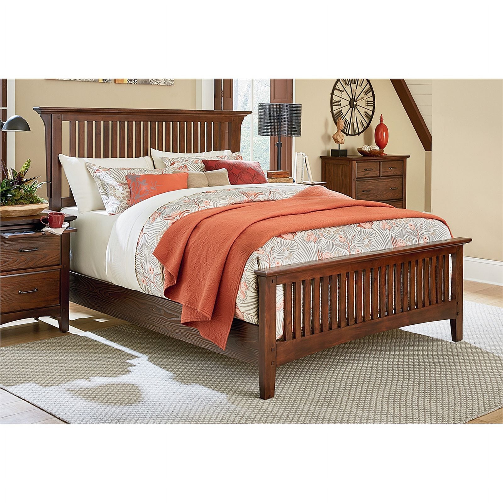 Wood King Headboard Vintage Oak Finish A7