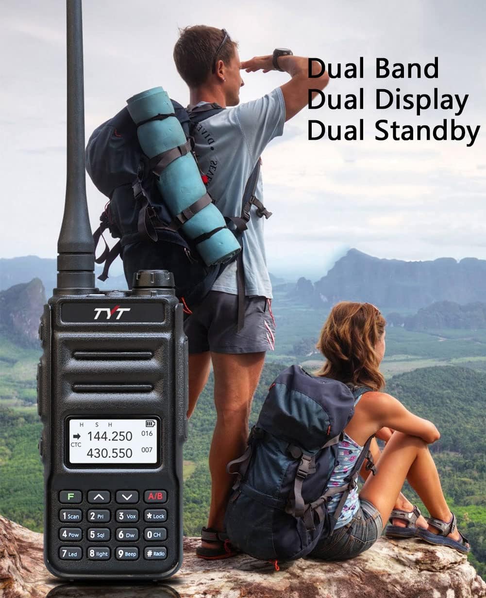Ham Radio Handheld Two Way Radio Dual Band VHF UHF Walkie Talkies Rechargeable 200 Channels A7