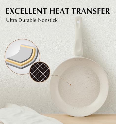 Nonstick Frying Pan 10 Inch Marble Coating a7