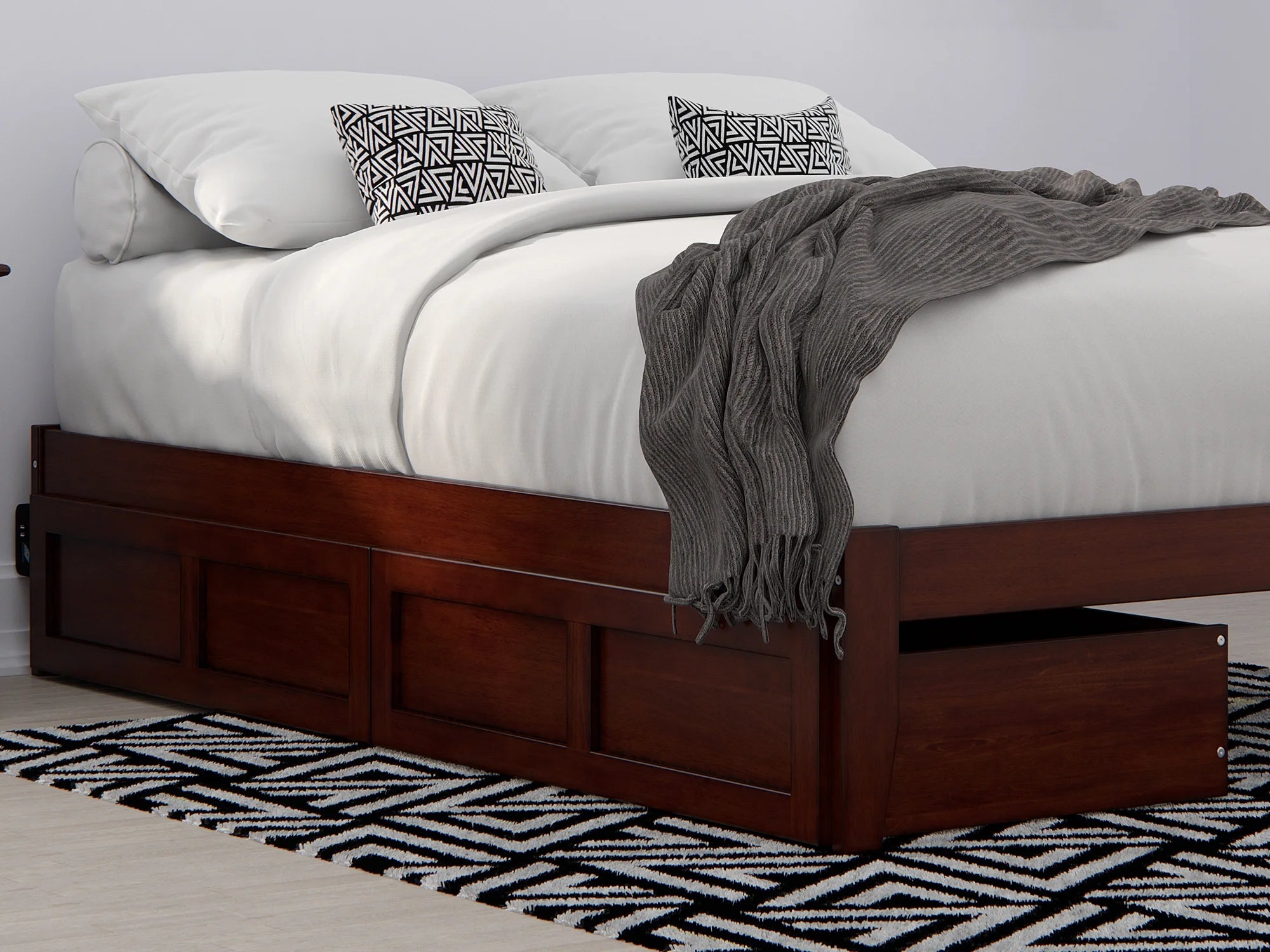 Solid Wood Under Bed Storage Drawers 2 Pack A7