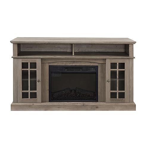Electric Fireplace TV Stand for TVs up to 65 inch, TV Console with Storage, Espresso q7F