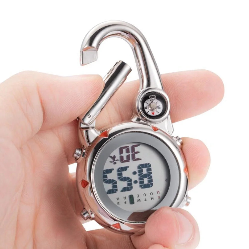 Carabiner Watch for Hiking, Luminous Digital Sports Fob Watch k7