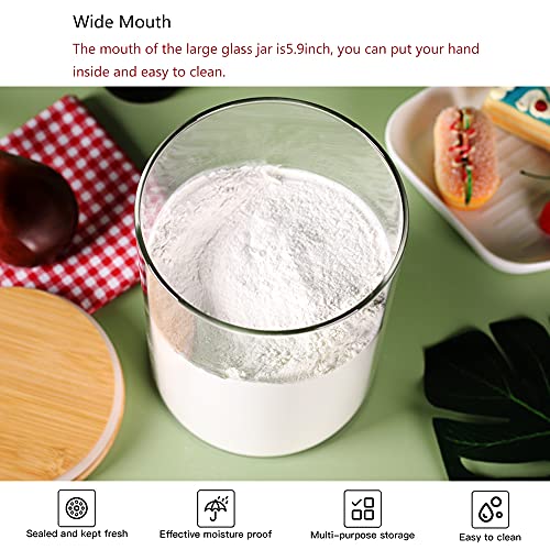 Glass Flour Container with Bamboo Lid 3L a7