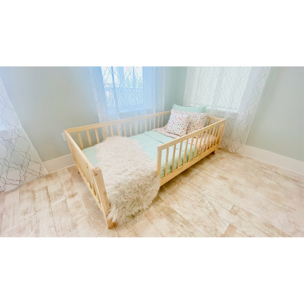 Convertible Floor Bed Frame with Rails K7m