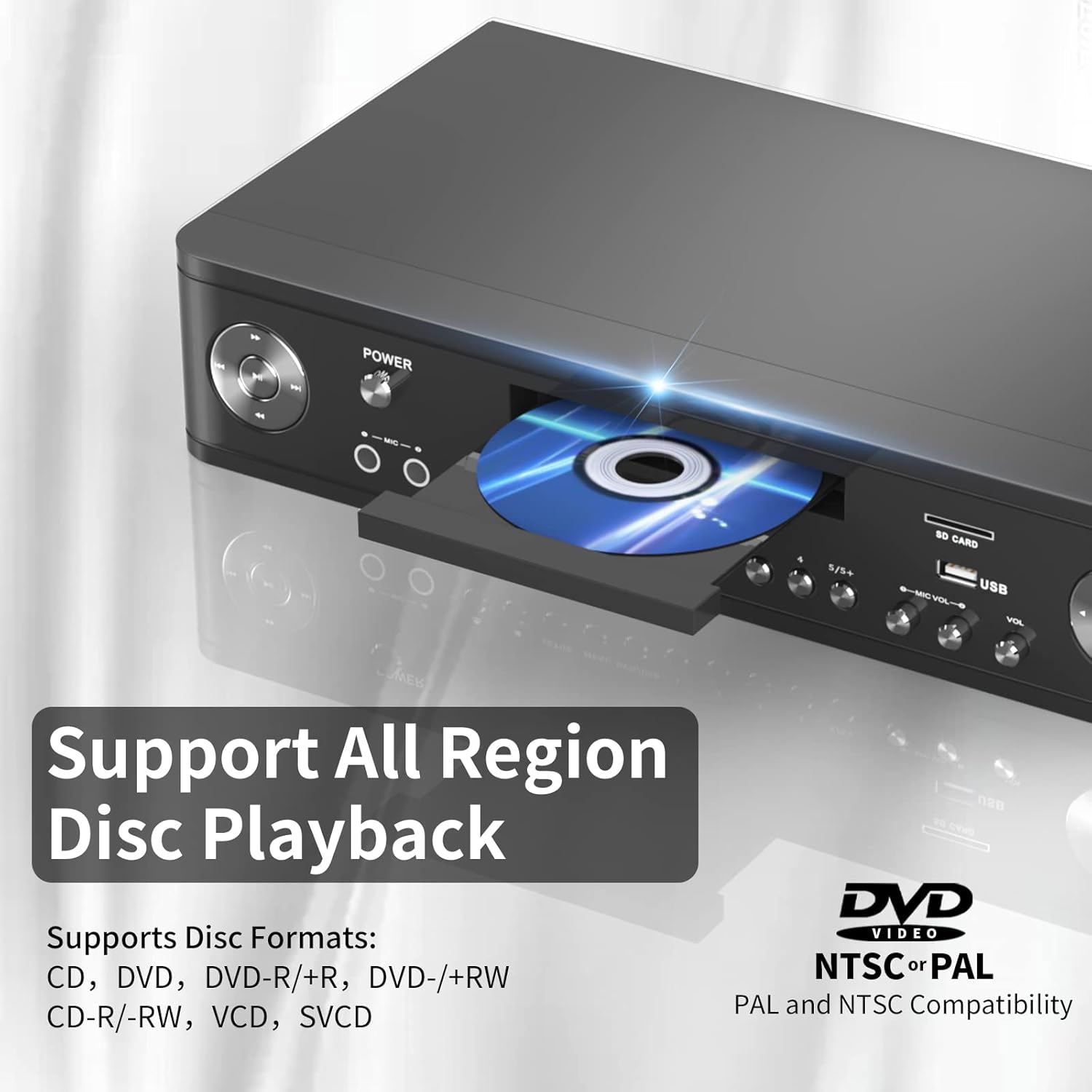 DVD Player for TV 1080P HDMI USB SD Region Free Remote A7