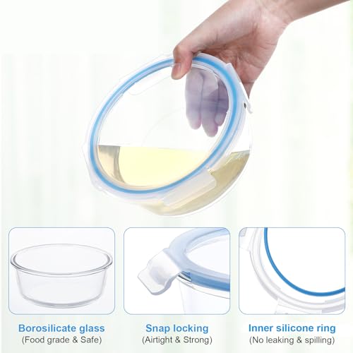 Glass Meal Prep Containers with Lids Airtight m7