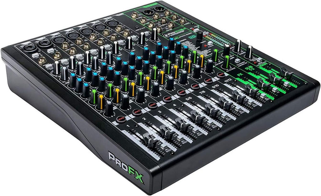 12-Channel FX USB Mixer Bundle with Headphones & Cables k7