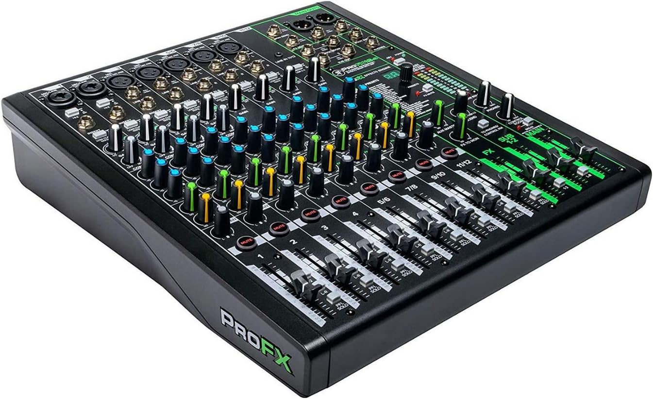 12-Channel FX USB Mixer Bundle with Headphones & Cables k7
