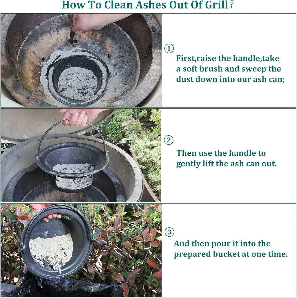 Cast Iron Ash Can with Handle for Kamado Grill a7