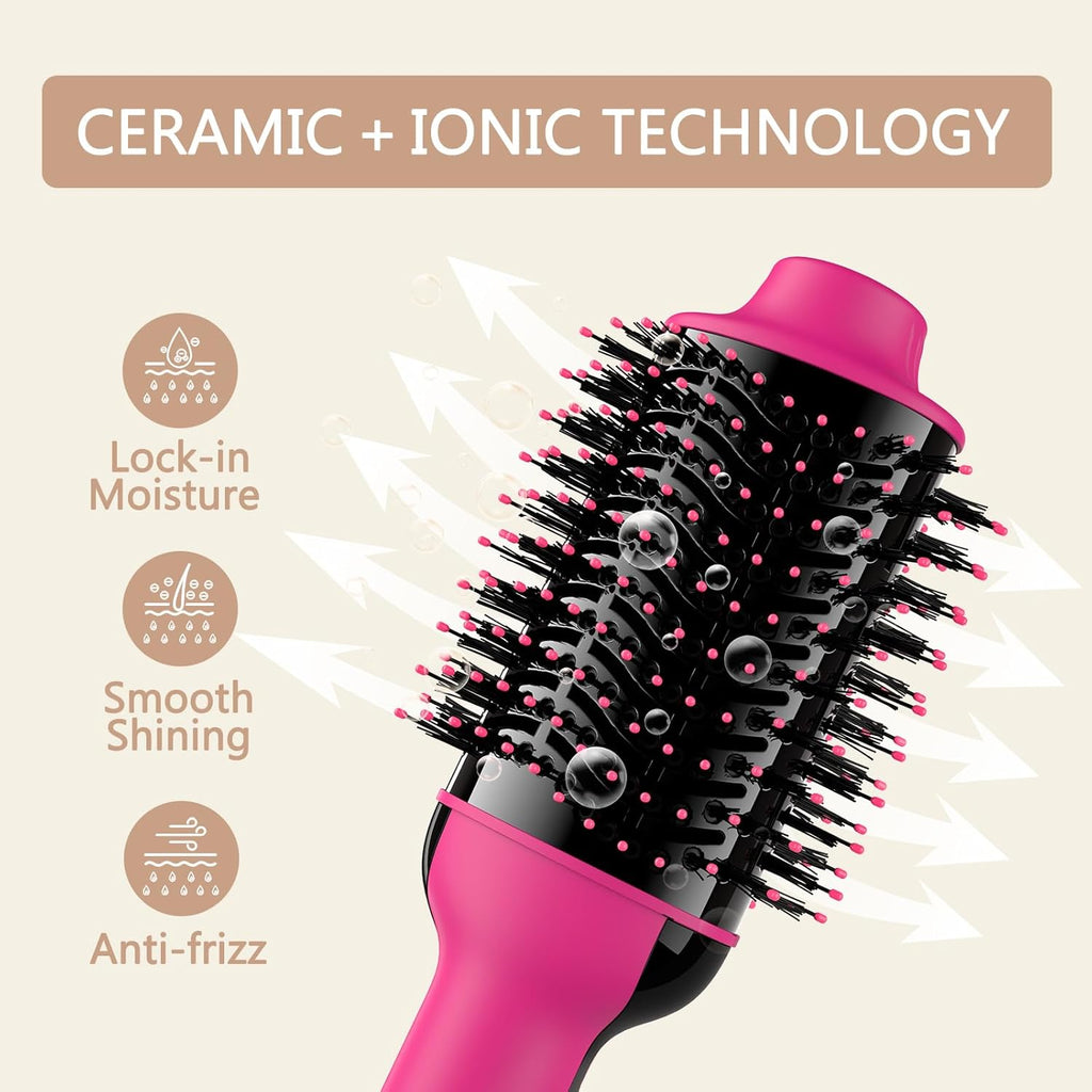 Hair Dryer Brush 4 in 1 Styler with Negative Ion Anti-frizz Ceramic Barrel a7