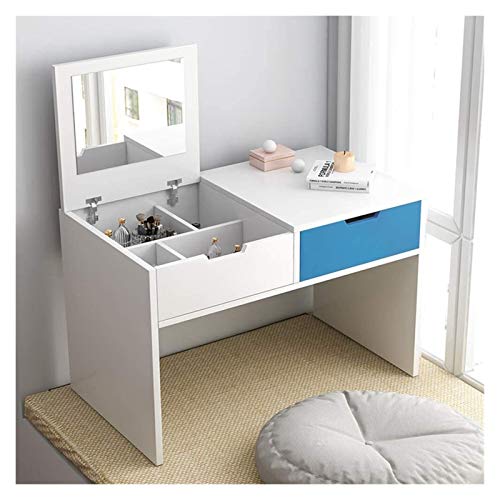 Makeup Vanity Desk with Flip Top Mirror and Drawers W7k