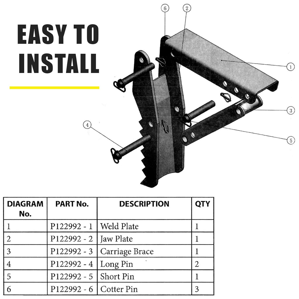 24in Backhoe Thumb 1/2in Steel Weld On Excavator Attachment a7