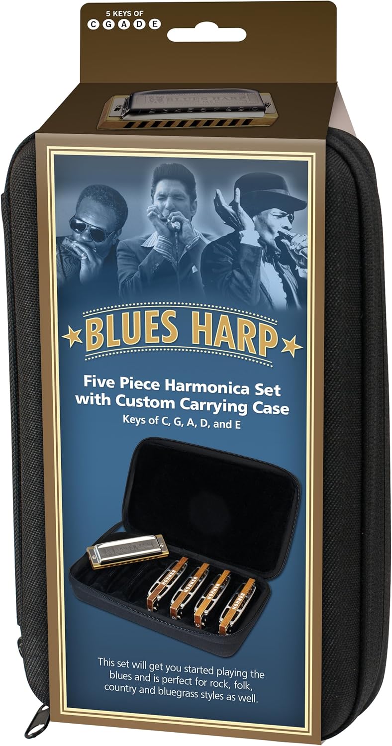 Harmonica Set with Case, Stainless Steel k7