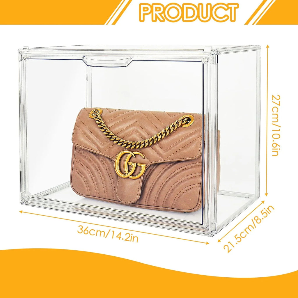 Acrylic Handbag Storage Box with Magnetic Door A7