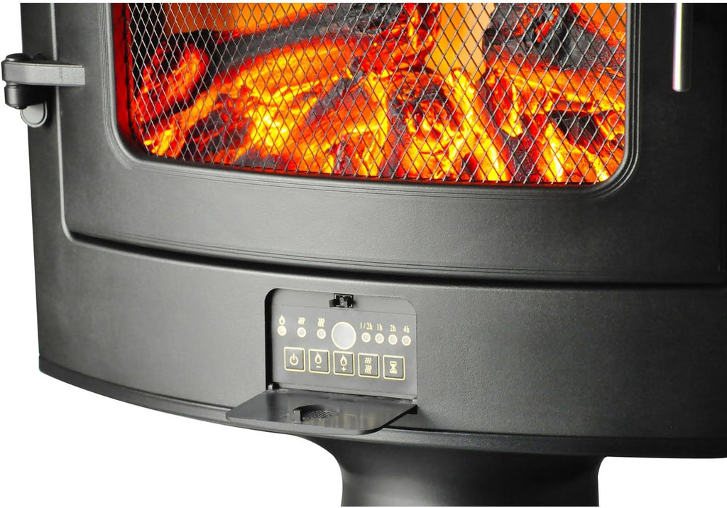 Electric Fireplace Heater with Remote Control, Portable Freestanding 7k