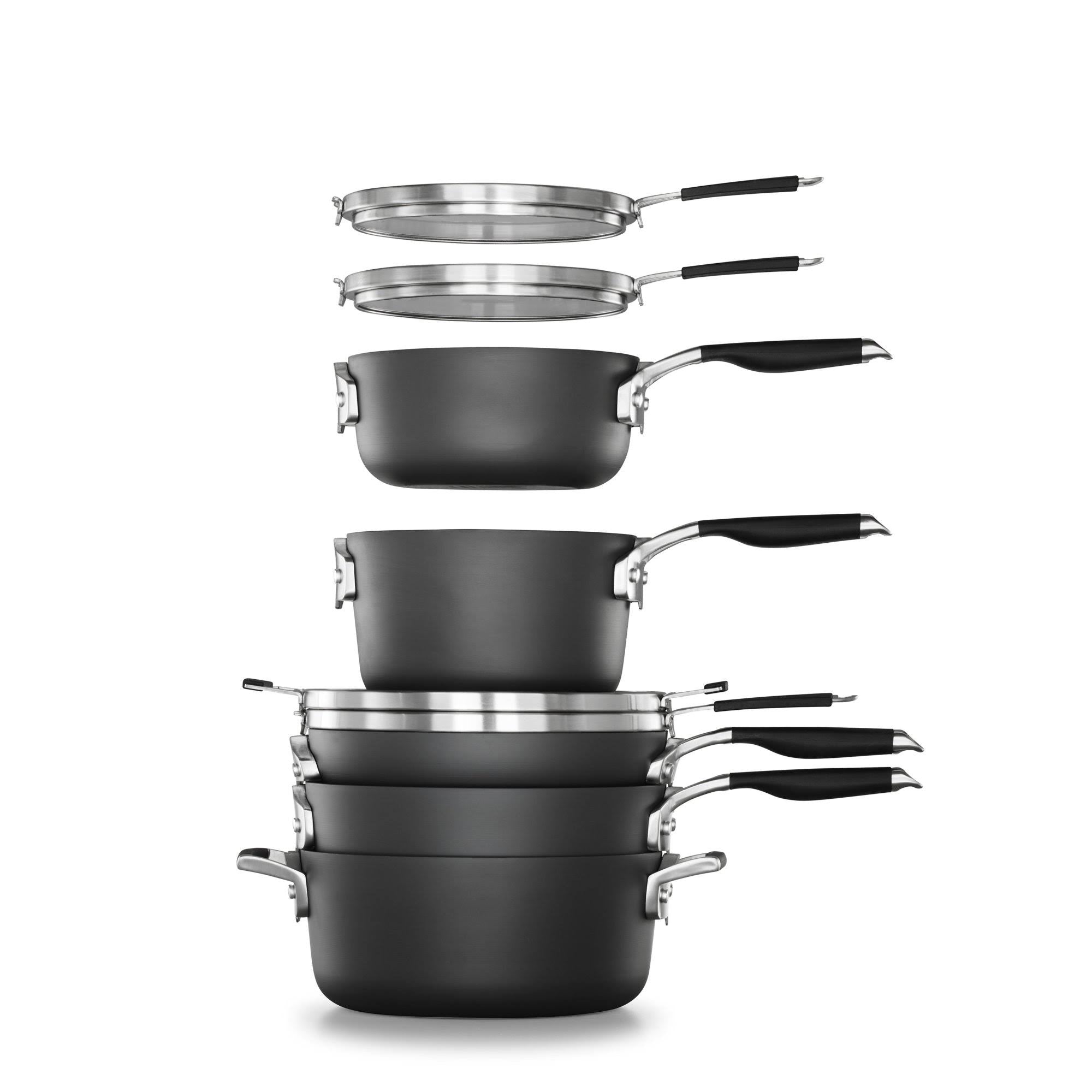 Select by Calphalon Space Saving Hard-Anodized Nonstick 14 Piece Cookware Set