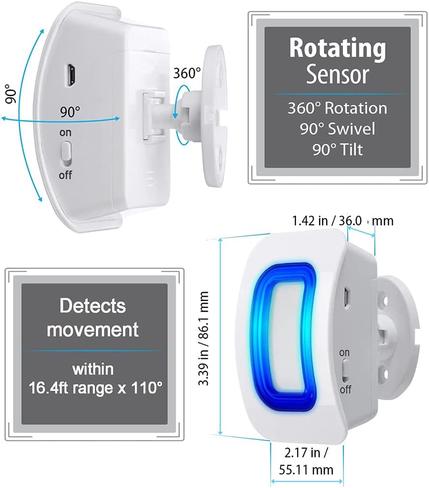 Motion Sensor Alert System for Elderly Fall Prevention 3 Receivers 2 Monitors k7