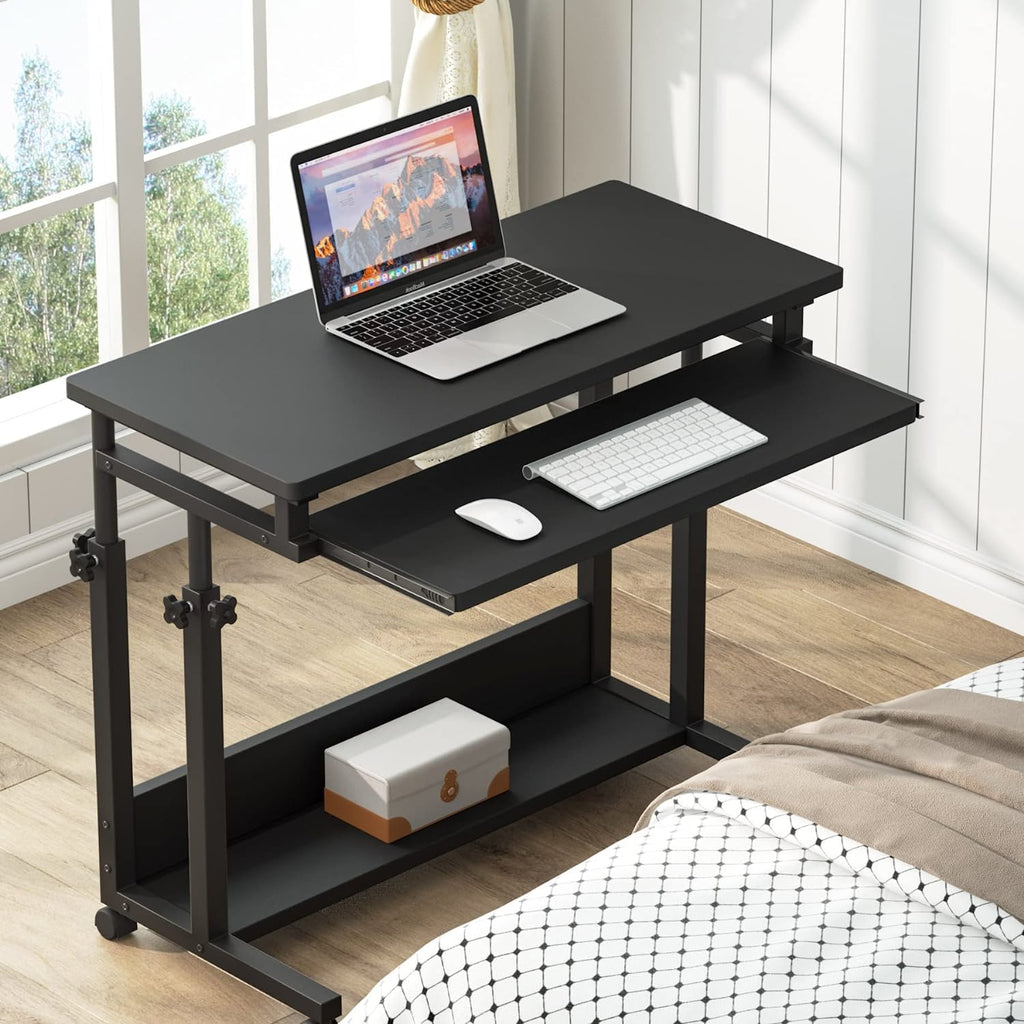 Adjustable Rolling Laptop Cart with Keyboard Tray k7p