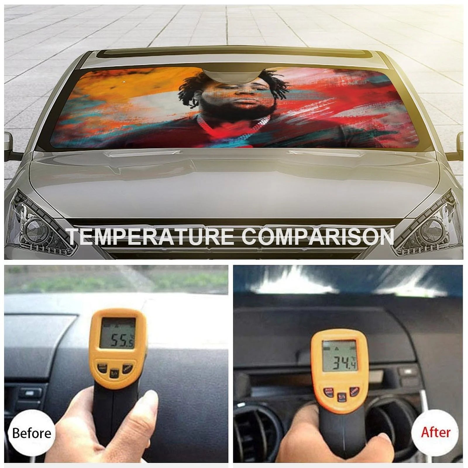 Car Windshield Sunshade Foldable Reflective Visor Cover k7