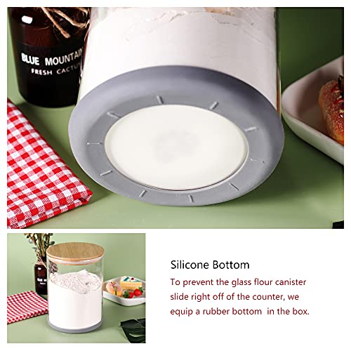 Glass Flour Container with Bamboo Lid 3L a7