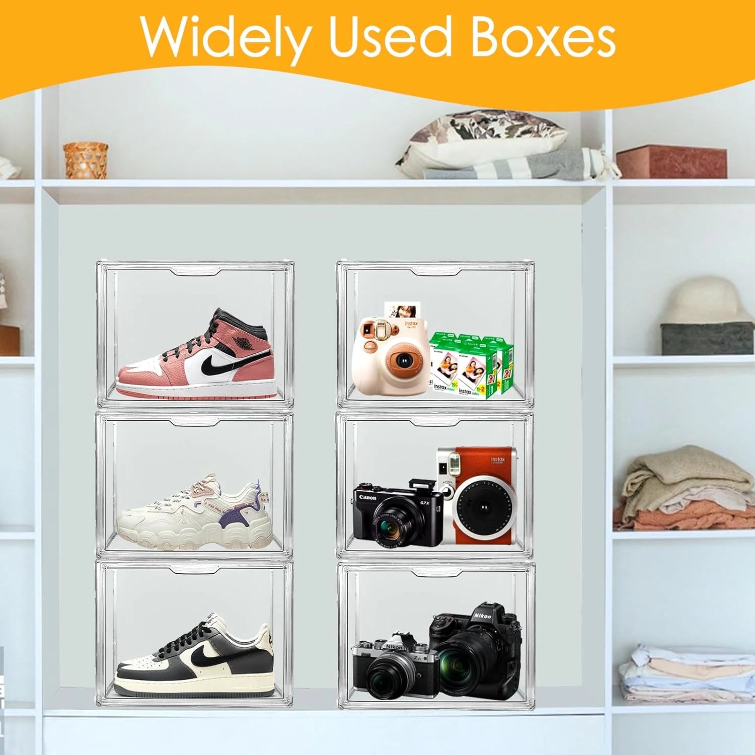 Acrylic Handbag Storage Box with Magnetic Door A7