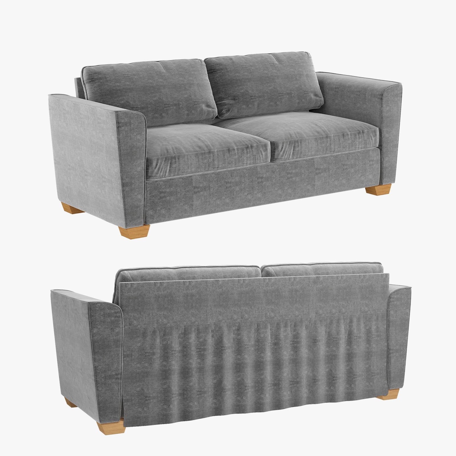 Pull Out Sofa Bed with Foam Mattress, 2-in-1 Sleeper Couch Grey k7