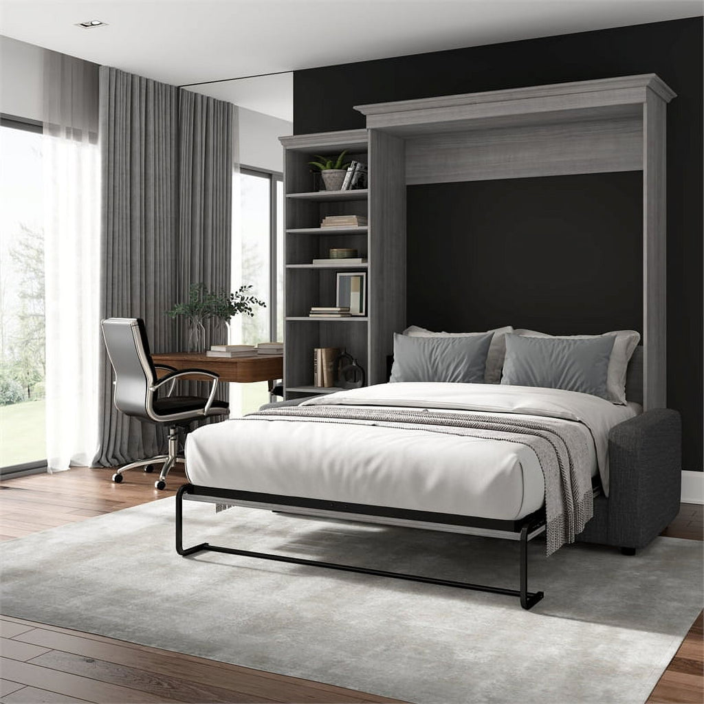 Queen Murphy Bed with Sofa Organizer Gray k7