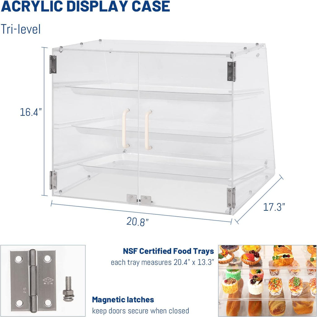 Bakery Display Case with Rear Doors 3 Tray A7