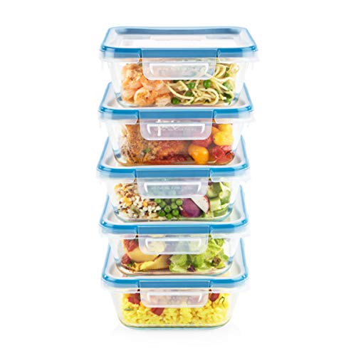 Glass Food Storage Container Set 24-Pc BPA-Free Lids A7k
